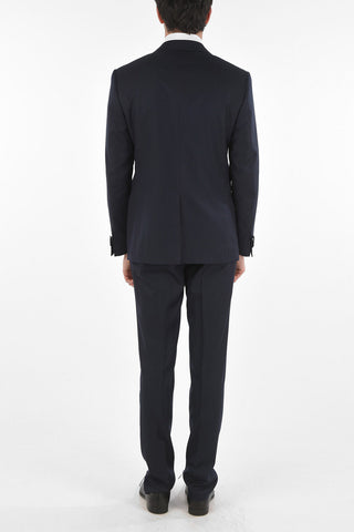 Virgin Wool CERIMONY ACADEMY Suit with Basket Weave Pattern