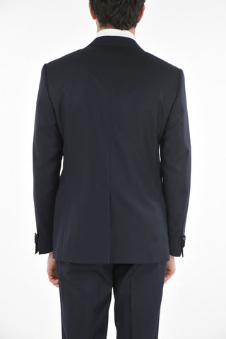 Virgin Wool CERIMONY ACADEMY Suit with Basket Weave Pattern