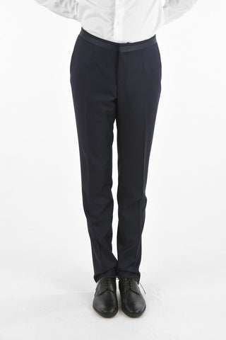 Virgin Wool CERIMONY ACADEMY Suit with Basket Weave Pattern