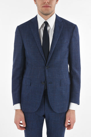 Virgin Wool Silk Flax ACADEMY Suit with Notch Lapel