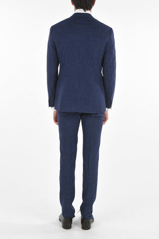 Virgin Wool Silk Flax ACADEMY Suit with Notch Lapel