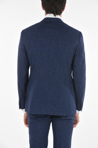 Virgin Wool Silk Flax ACADEMY Suit with Notch Lapel