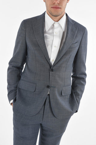 CC COLLECTION Virgin Wool RETAILORED Suit with Basket Weave Pattern
