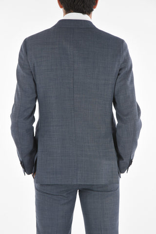 CC COLLECTION Virgin Wool RETAILORED Suit with Basket Weave Pattern