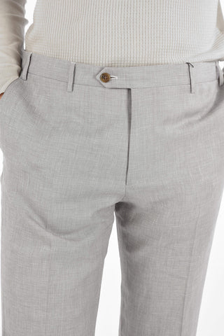 Pantaloni ACADEMY in Lino Lana Vergine e Seta 