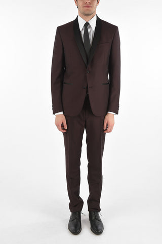 CC COLLECTION Virgin Wool CERIMONY RESET 3-Piece Suit with Satin Shawl Lapel