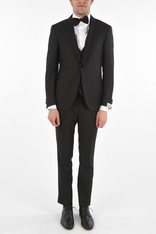Virgin Wool CERIMONY ACADEMY 3-piece Suit with Shawl Lapel
