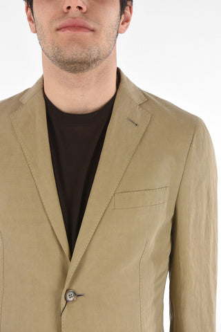 Abito 2 Bottoni GATE in Misto Lino con Tasche a Toppa