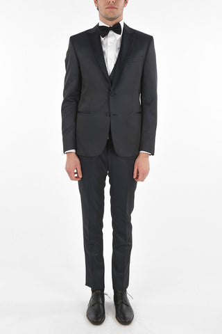 CC COLLECTION Virgin Wool Blend CERIMONY RESET 3-piece Suit with Peak Lapel