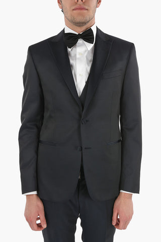 CC COLLECTION Virgin Wool Blend CERIMONY RESET 3-piece Suit with Peak Lapel