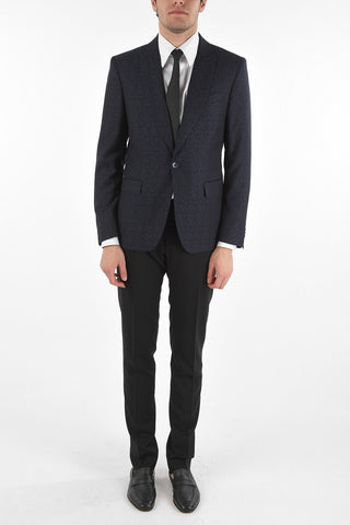 CC COLLECTION Virgin Wool CERIMONY RESET Suit with Camouflage Pattern