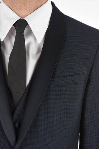 CC COLLECTION Virgin Wool CERIMONY RESET 3-Piece Suit with Satin Shawl Lapel