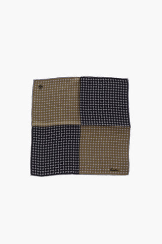 floral-printed two-tone silk pocket handkerchief