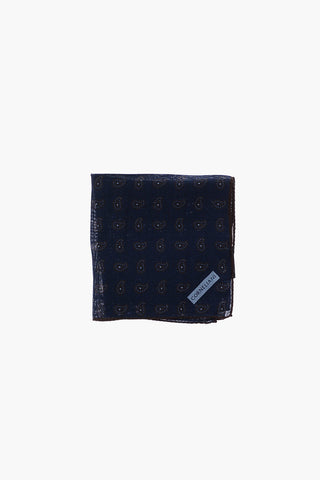 Paisley patterned wool and silk pocket square