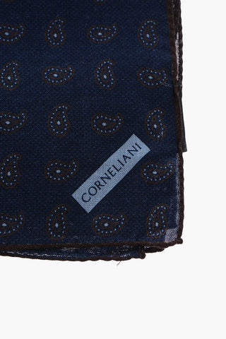 Paisley patterned wool and silk pocket square