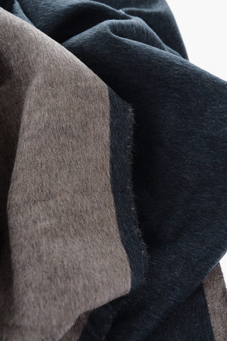 two-tone silk scarf with fringes