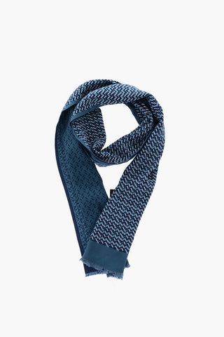 herringbone motif silk foulard