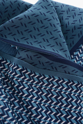 herringbone motif silk foulard