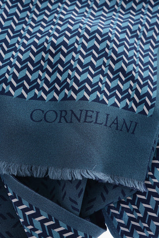 herringbone motif silk foulard