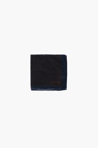 Gingham Check Motif Wool pocket handkerchief 