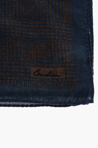Gingham Check Motif Wool pocket handkerchief 