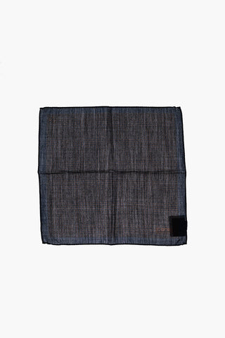 Gingham Check Motif Wool pocket handkerchief 