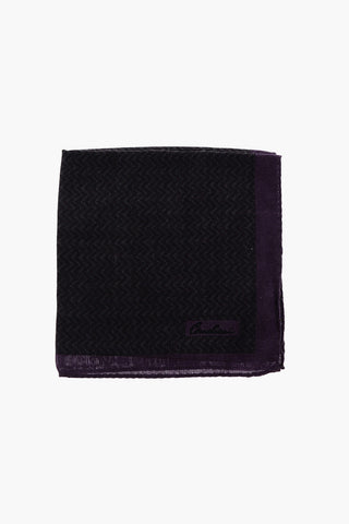 Chevron wool and silk pocket handkerchief