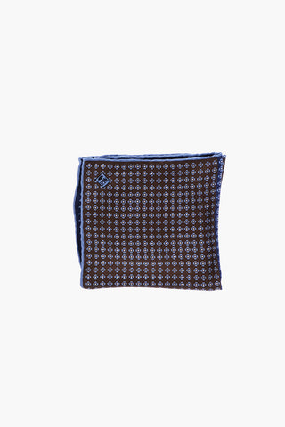 floral-printed two-tone silk pocket handkerchief