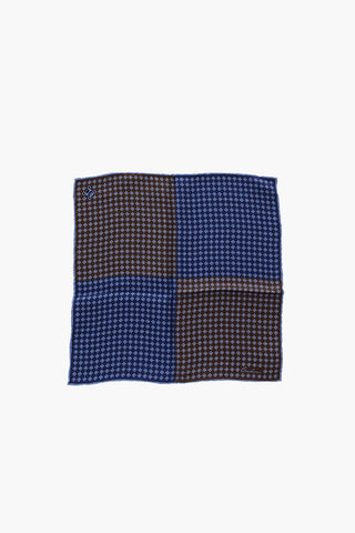 floral-printed two-tone silk pocket handkerchief