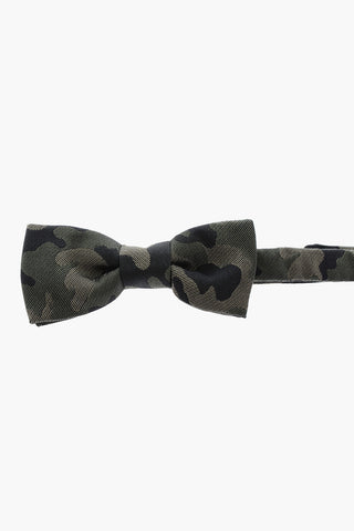CC COLLECTION camouflage silk and cotton Bow Tie