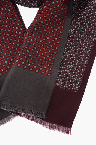 geometric motif silk foulard