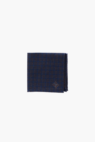 Gingham Check Motif Wool pocket handkerchief 
