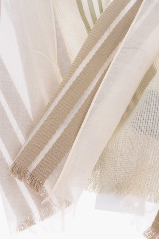 CC COLLECTION Fringed Striped Foulard