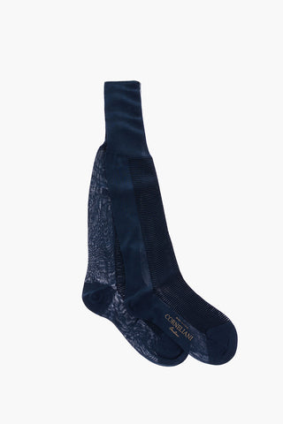 long cotton socks with striped detail