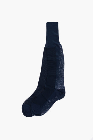 long cotton socks with striped detail