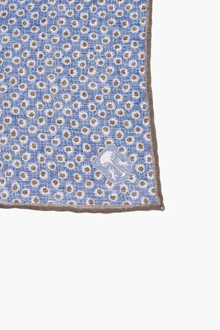 patterned flax pocket square