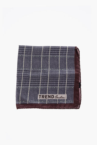 TREND district check patterned silk pocket square