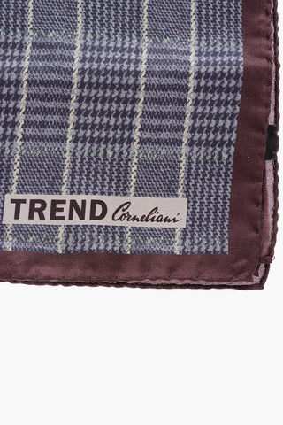 TREND district check patterned silk pocket square
