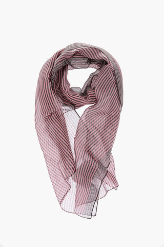 Unbalanced Striped Two-Tone Foulard