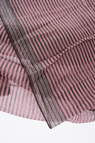 Unbalanced Striped Two-Tone Foulard