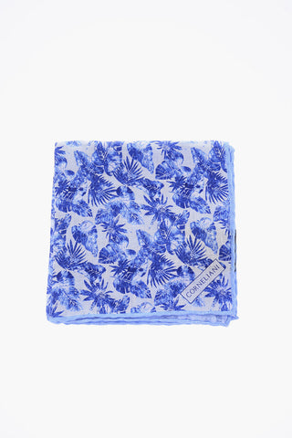 Plant Motif Linen Pocket Square