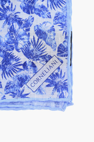 Plant Motif Linen Pocket Square