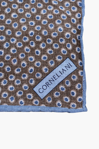 patterned flax pocket square