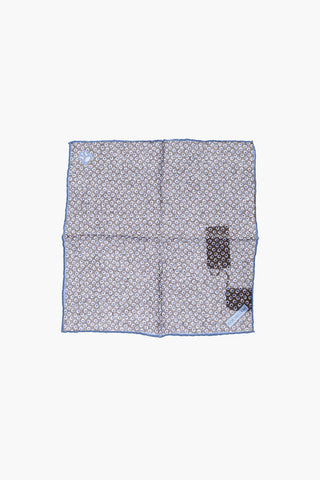patterned flax pocket square