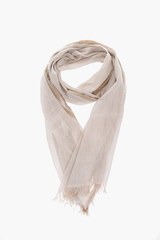 striped two-tone foulard with fringes