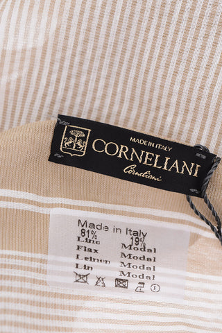 striped two-tone foulard with fringes