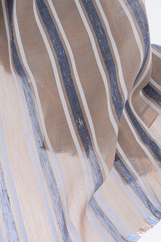 CC COLLECTION Foulard a righe balanced in cotone e seta