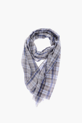 Tartan Motif Cotton and Silk Foulard