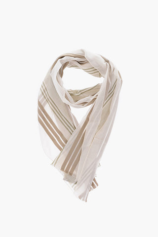 CC COLLECTION Two-Tone Barcode Striped Foulard