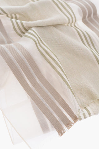 CC COLLECTION Two-Tone Barcode Striped Foulard